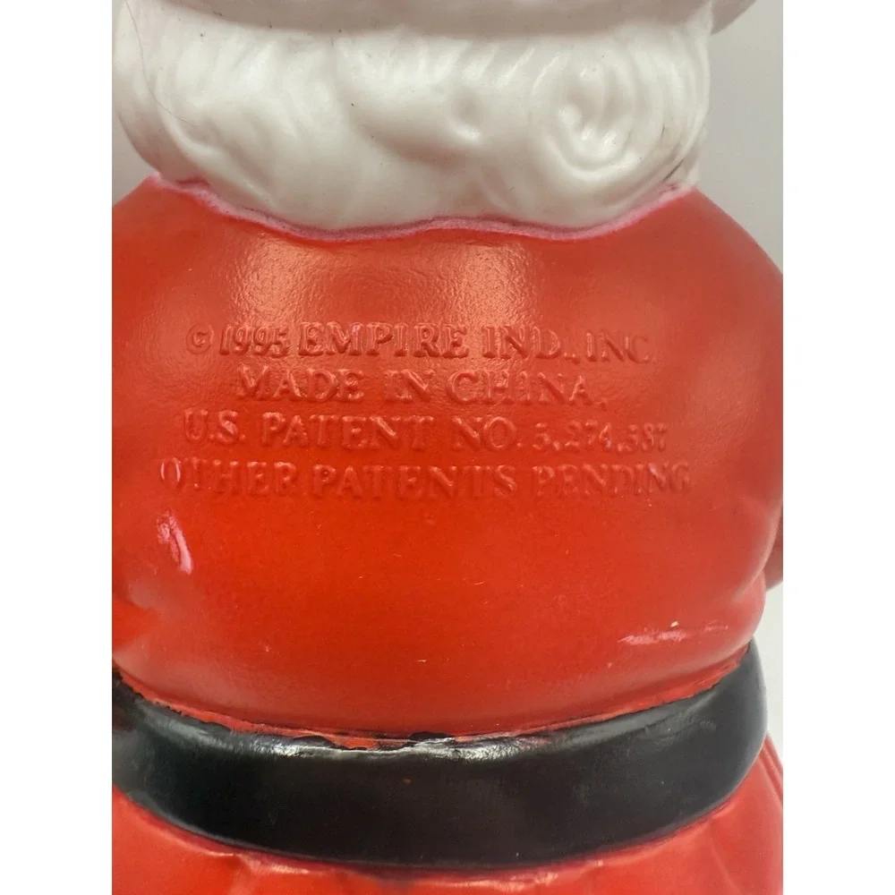 2 Vtg Empire Christmas‎ Santa Claus Blow Mold Pathway Light Toppers 1995